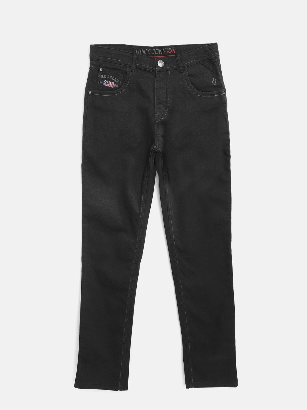 

Gini and Jony Boys Black Regular Fit Mid-Rise Clean Look Stretchable Jeans