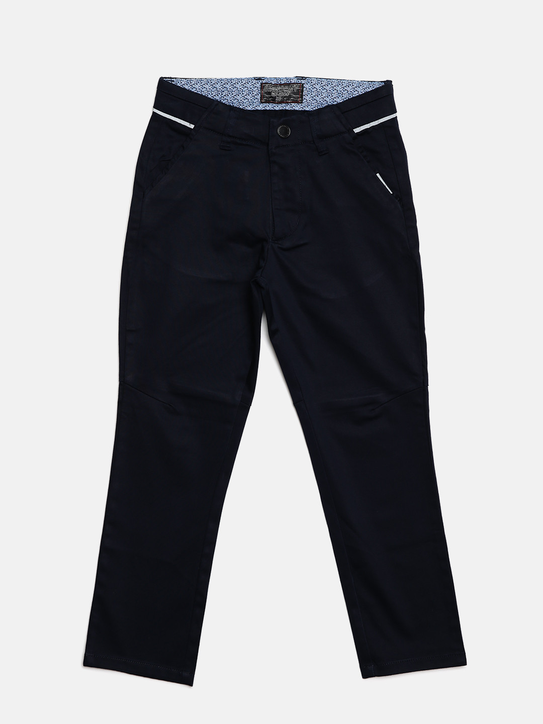 

Gini and Jony Boys Navy Blue Regular Fit Solid Trousers
