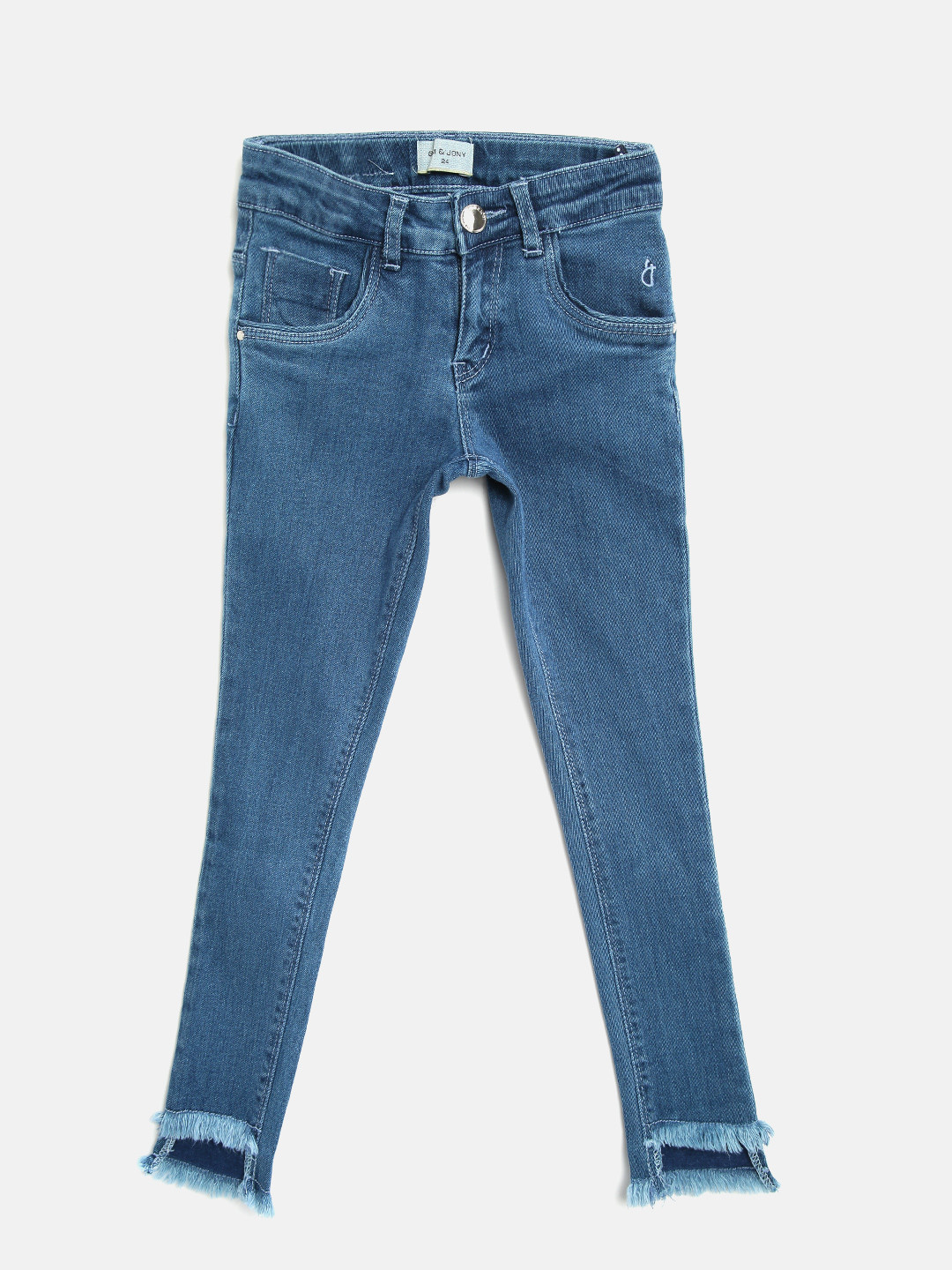 

Gini and Jony Girls Blue Slim Fit Mid-Rise Clean Look Stretchable Jeans
