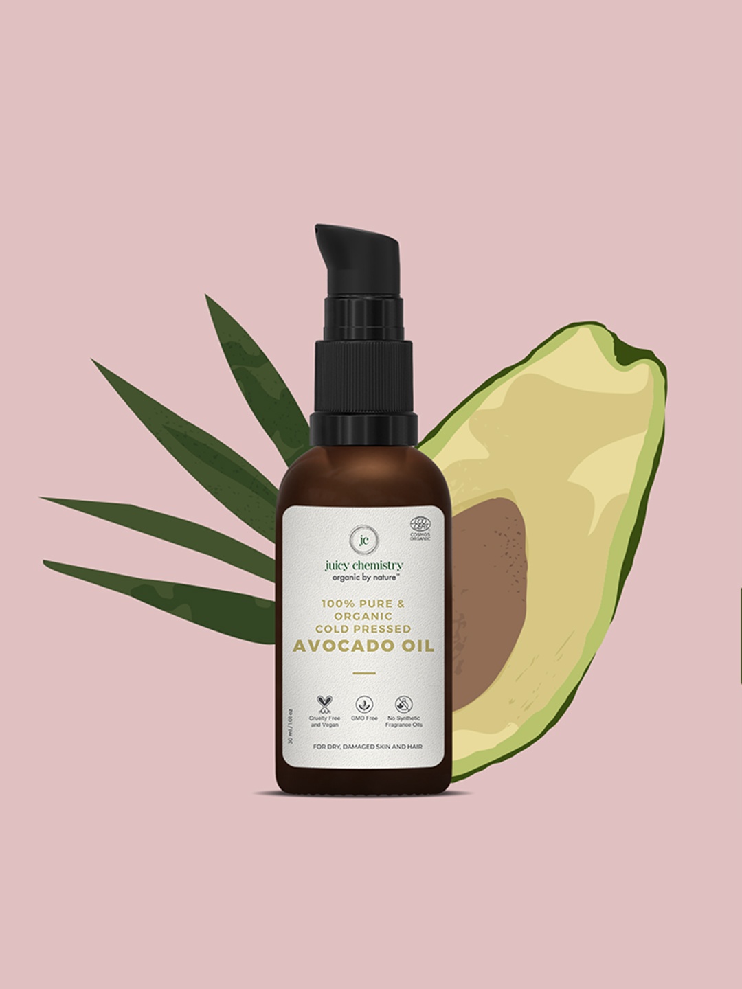 

Juicy Chemistry 100% Pure and Organic Cold Pressed Avocado Carrier Oil, Green