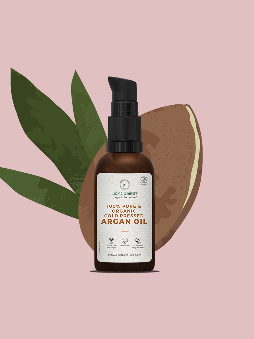 

Juicy Chemistry 100% Pure and Organic Cold Pressed Argan Carrier Oil, Red