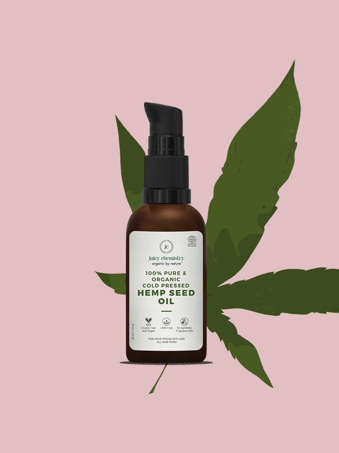 

Juicy Chemistry 100% Pure and Organic Cold Pressed Hemp Seed Carrier Oil, Green