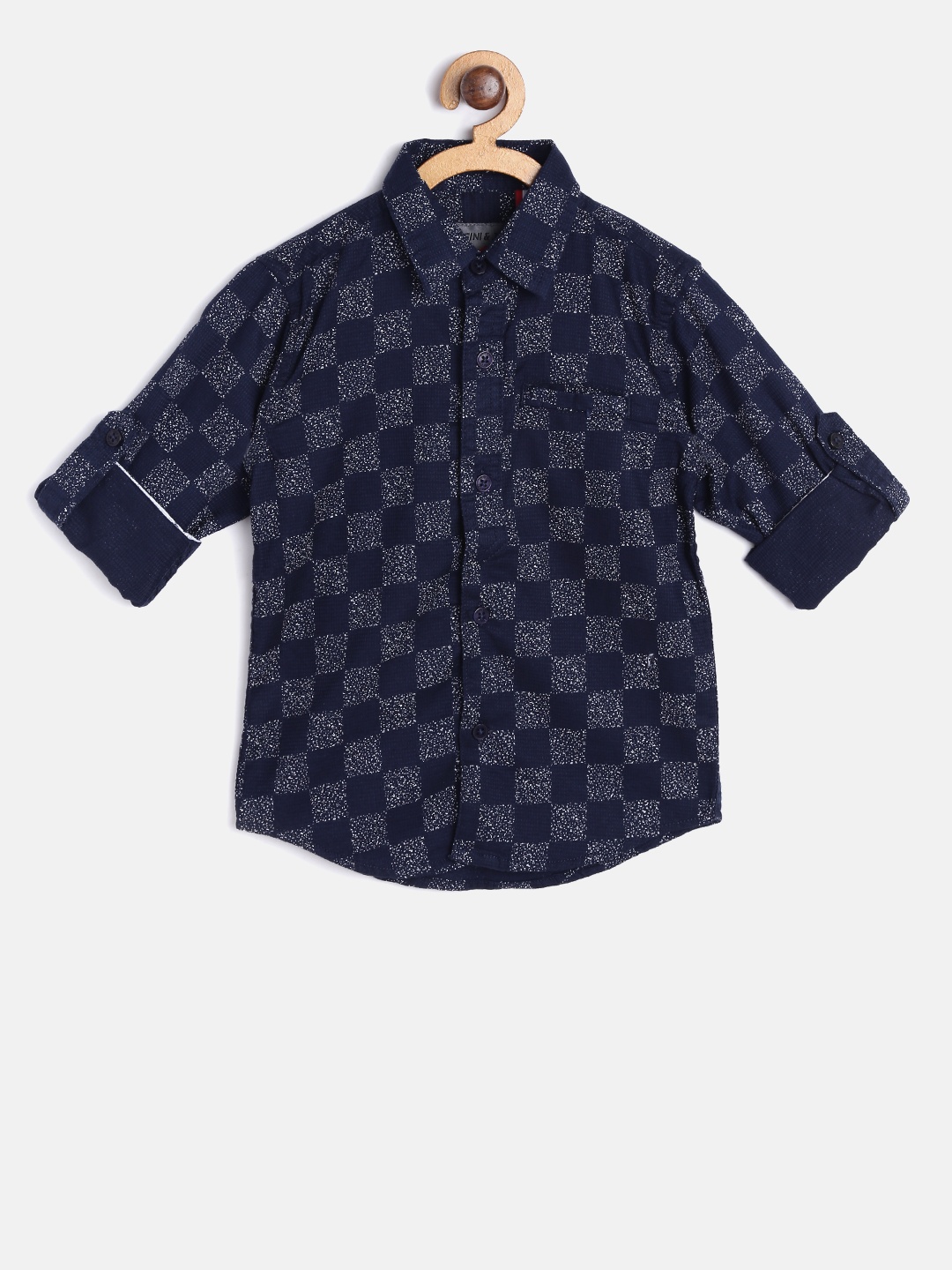 

Gini and Jony Boys Navy Regular Fit Printed Casual Shirt, Navy blue