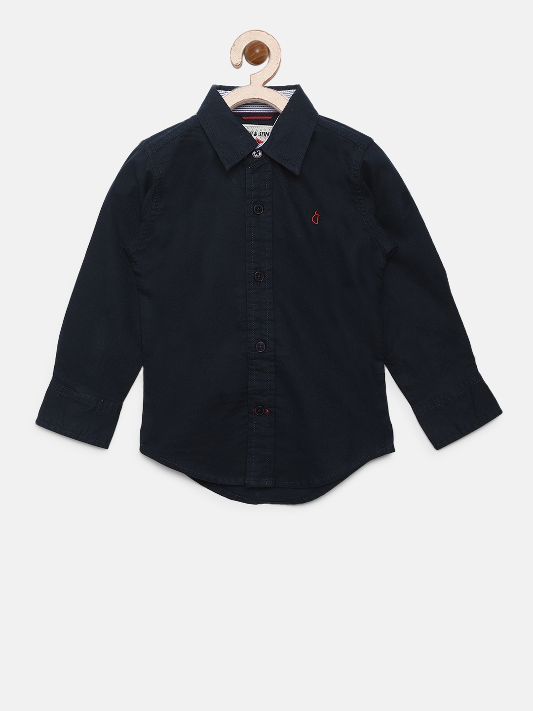 

Gini and Jony Boys Navy Blue Regular Fit Solid Casual Shirt