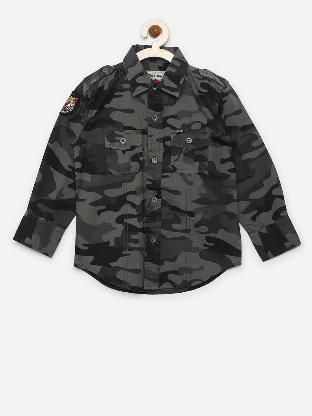 

Gini and Jony Boys Grey Regular Fit Printed Casual Shirt