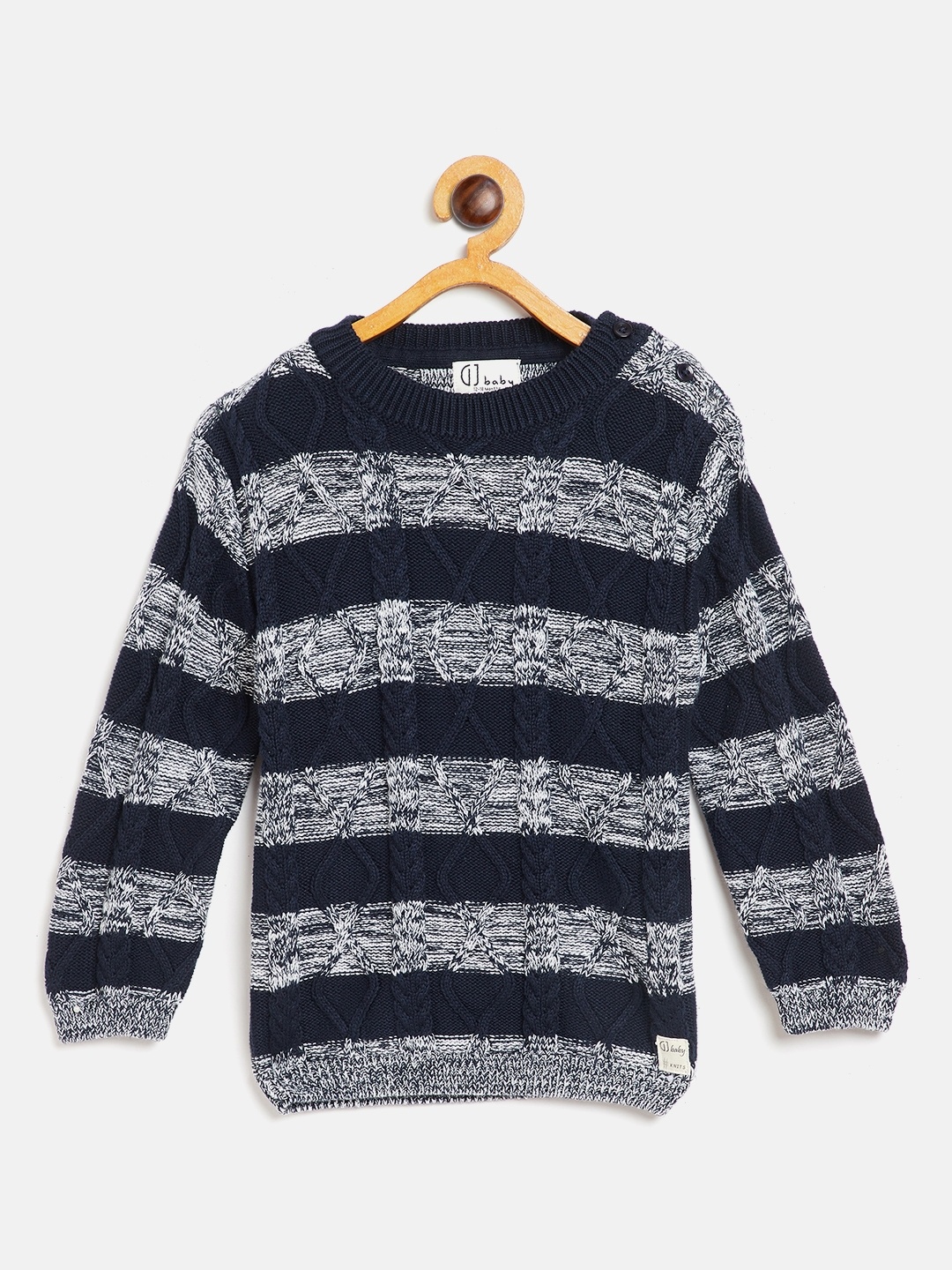 

Gini and Jony Boys Navy Blue & White Striped Sweater