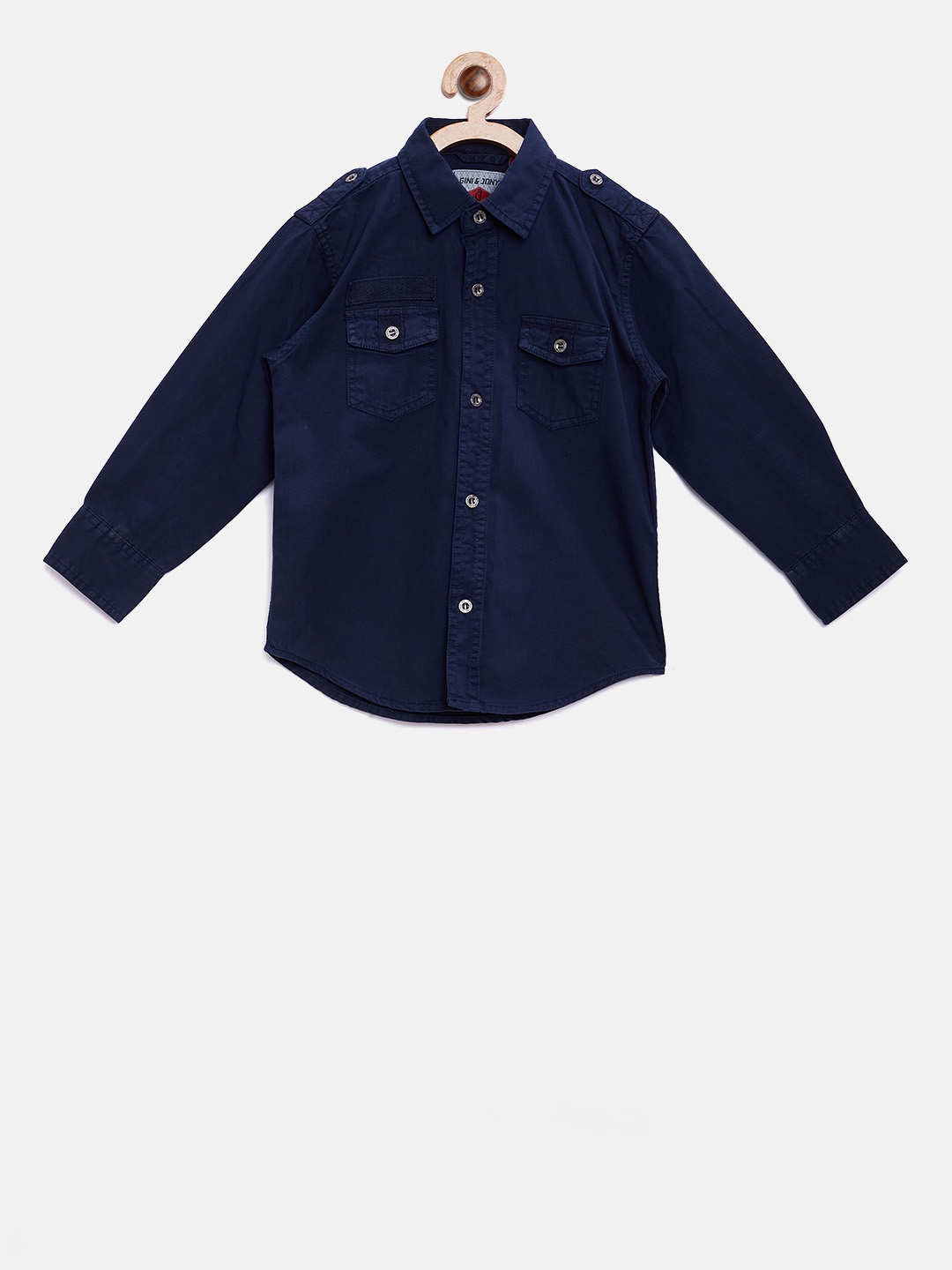 

Gini and Jony Boys Navy Regular Fit Solid Casual Shirt, Navy blue