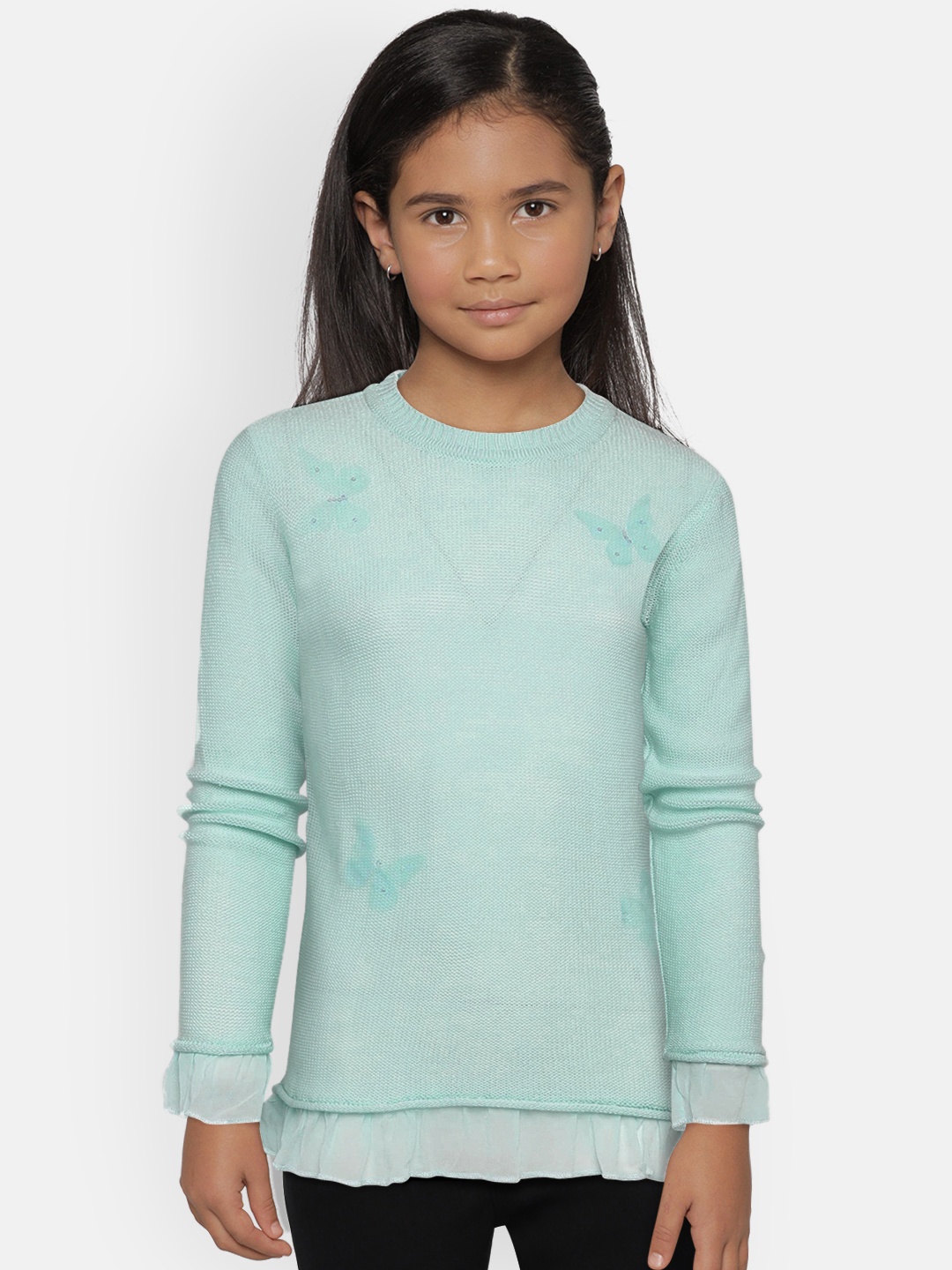 

Palm Tree Girls Blue Solid Sweater