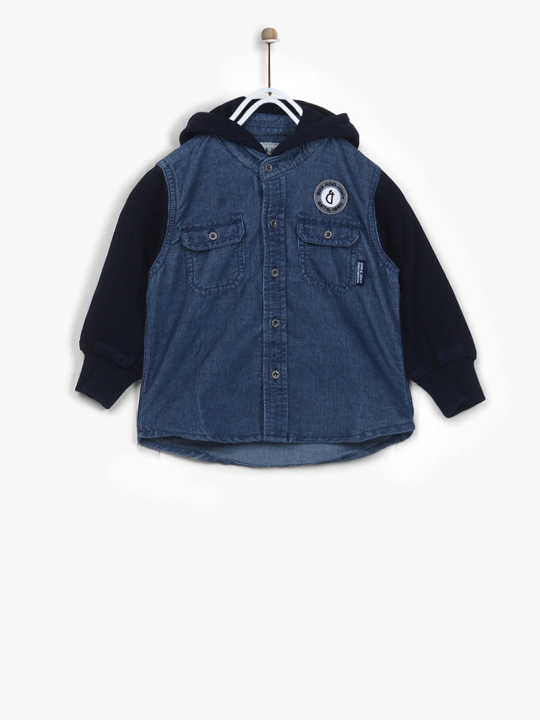 

Gini and Jony Boys Blue Regular Fit Solid Casual Shirt
