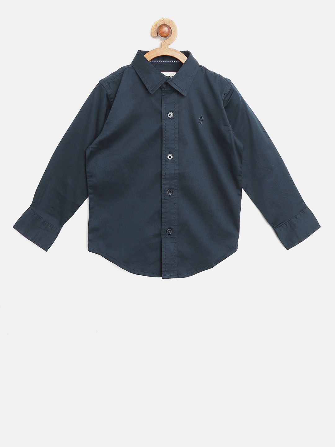 

Gini and Jony Boys Navy Blue Regular Fit Solid Casual Shirt