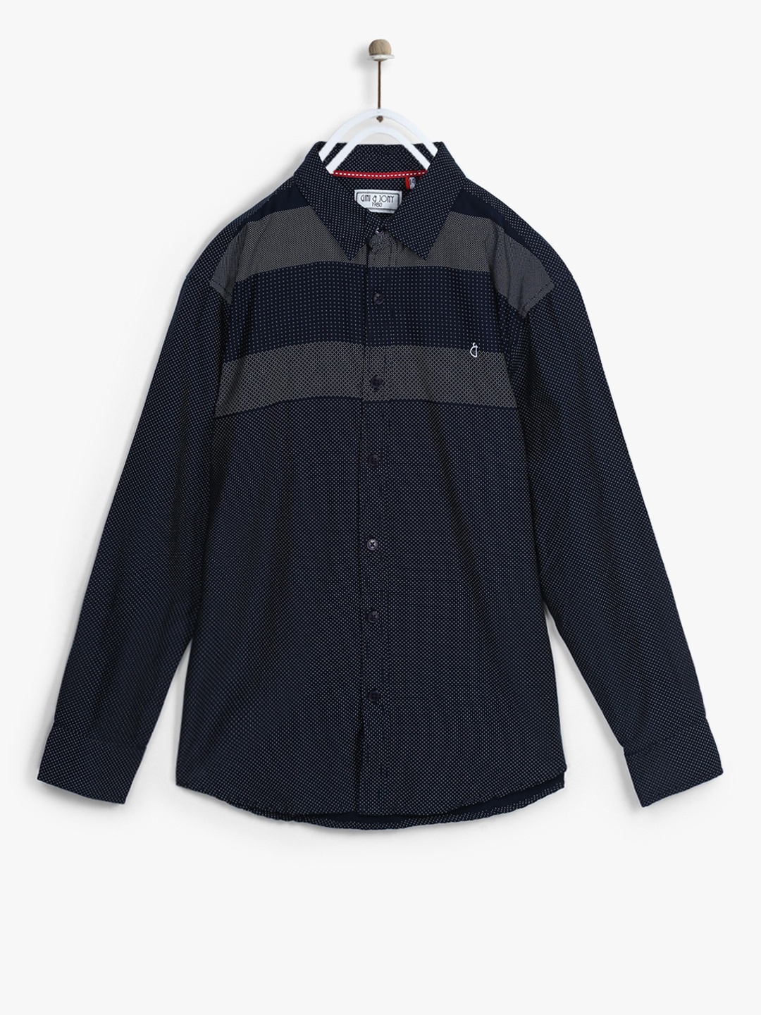

Gini and Jony Navy Blue Printed Regular Fit Shirt, Black