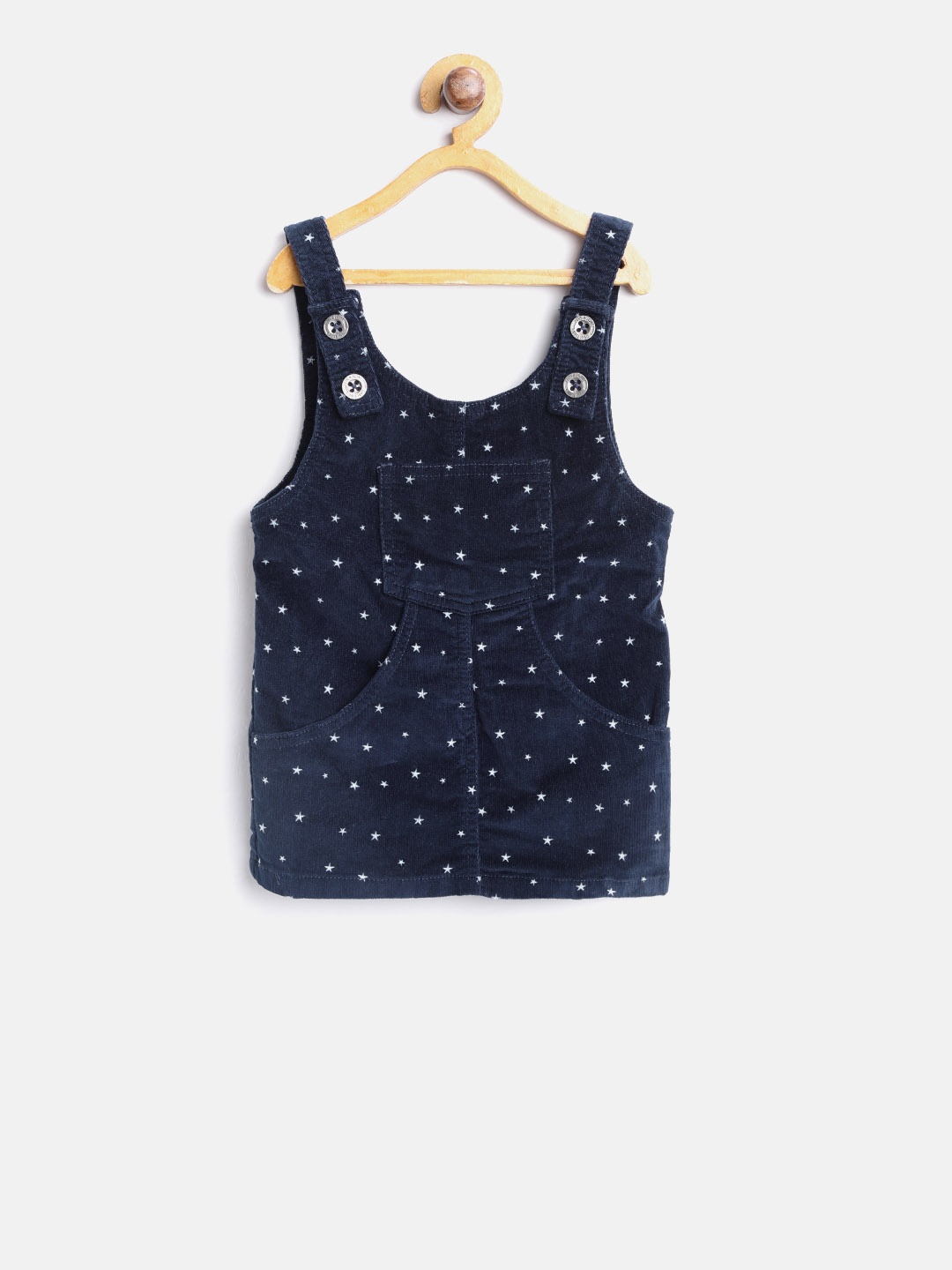 

Gini and Jony Girls Navy Printed Corduroy Pinafore Dress, Navy blue