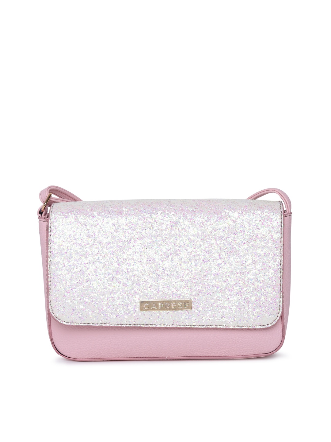 

Caprese White & Pink Colourblocked Sling Bag