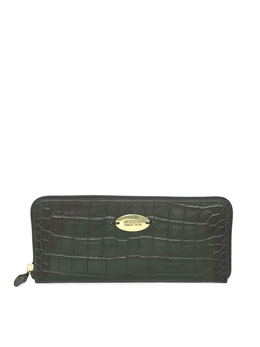 

Hidesign Green Textured Zip Around Wallet