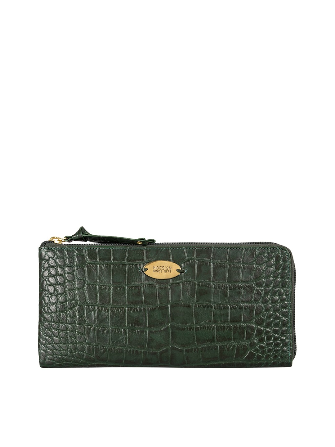 

Hidesign Green Textured Leather Zip Around Wallet