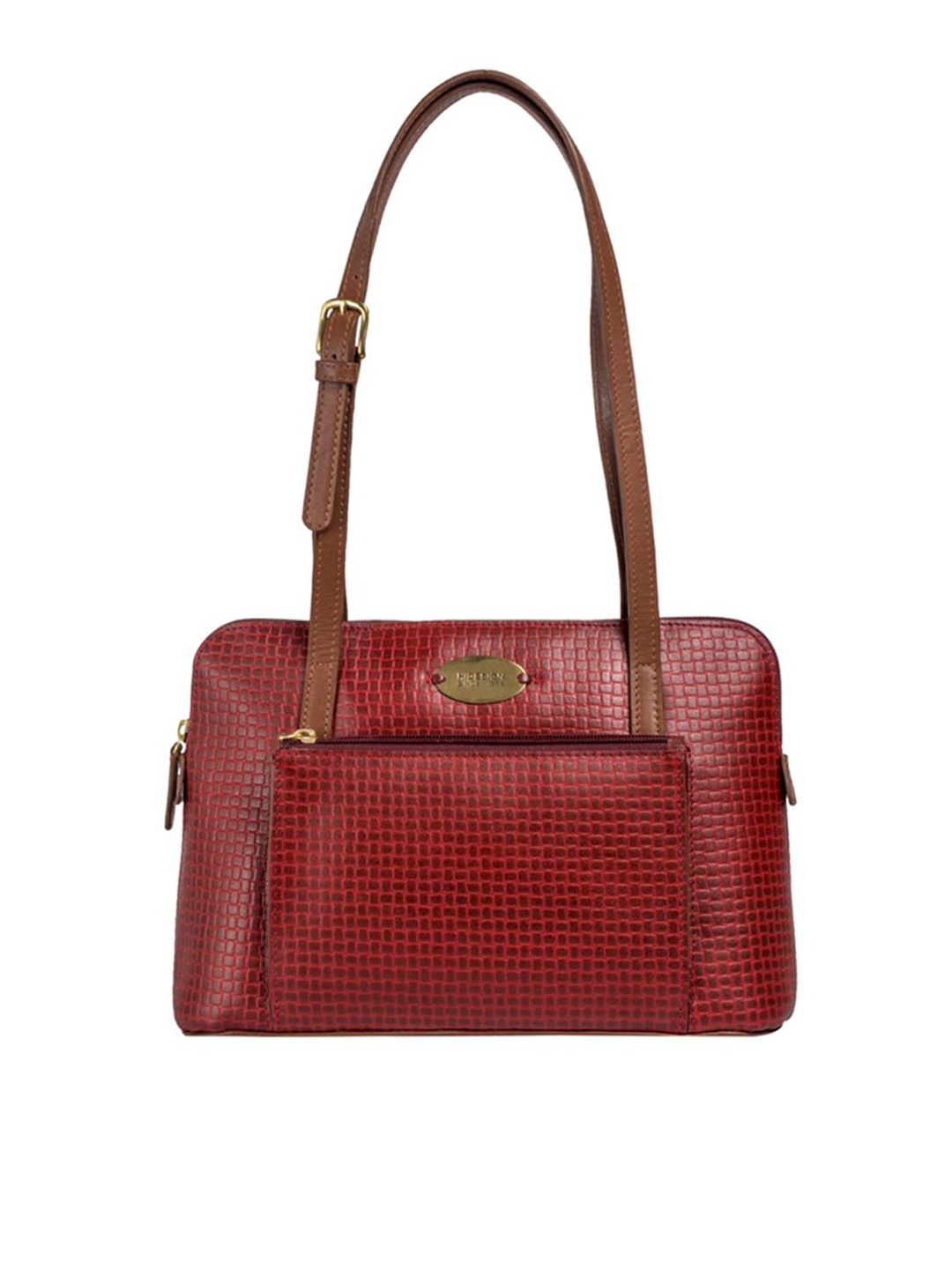 

Hidesign Red Textured Nyle 03 Leather Shoulder Bag