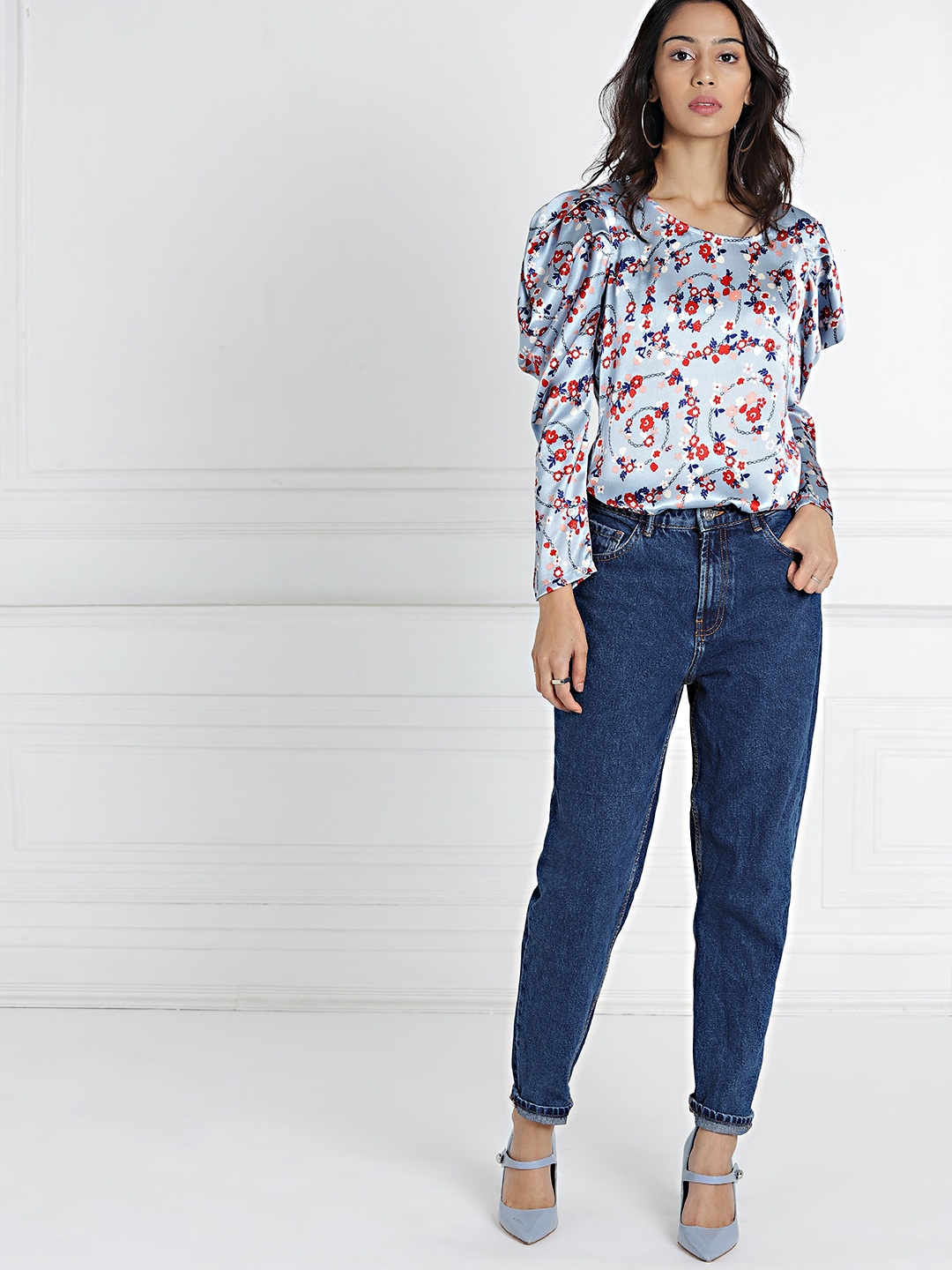 

all about you Women Blue Floral Print Top