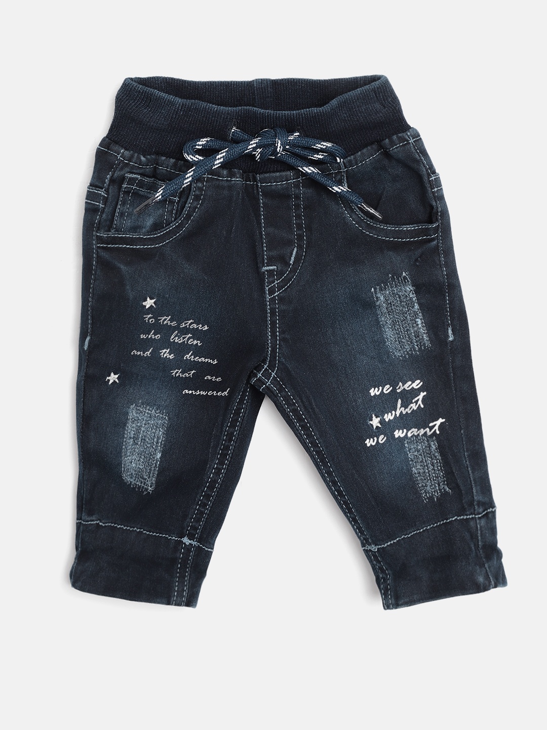 

Gini and Jony Girls Navy Blue Regular Fit Solid Joggers