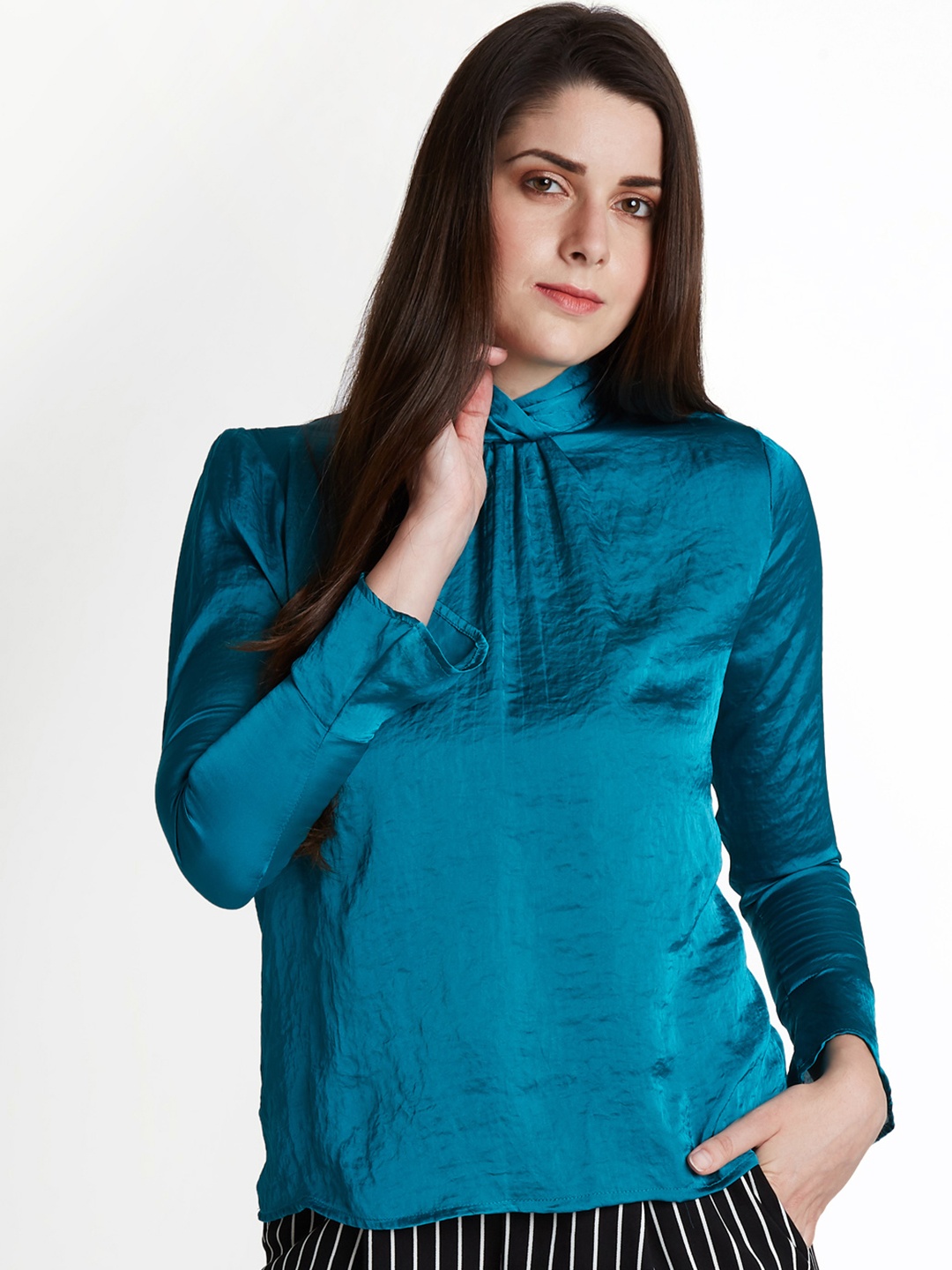 

Annabelle by Pantaloons Women Blue Solid A-Line Top