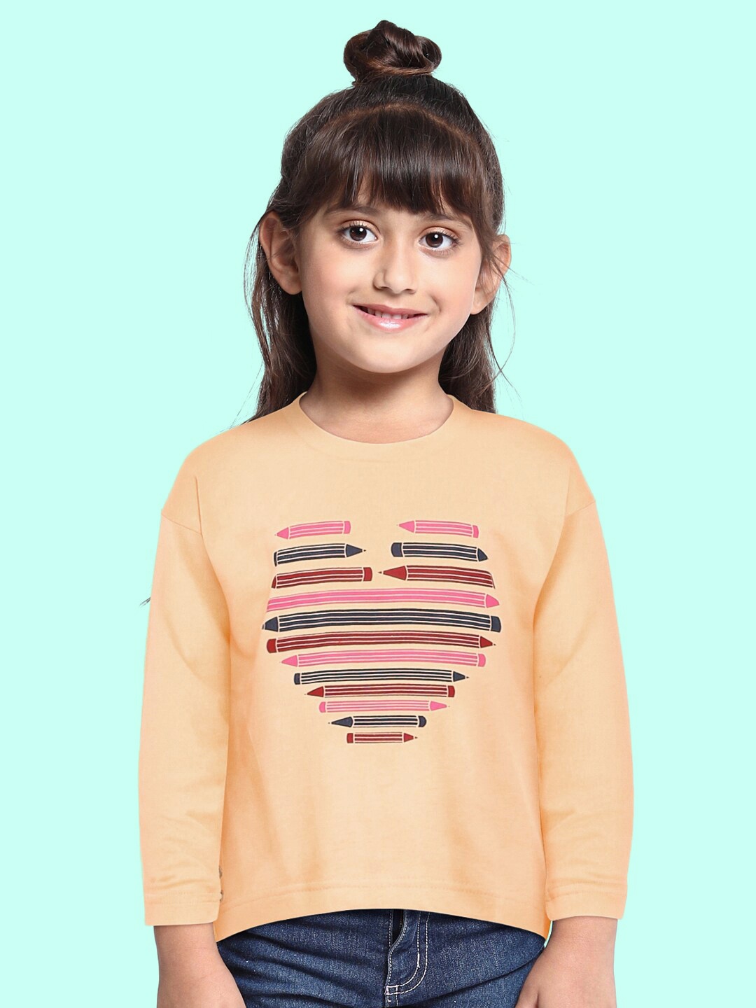 

Palm Tree Girls Peach-Coloured Printed Sweatshirt