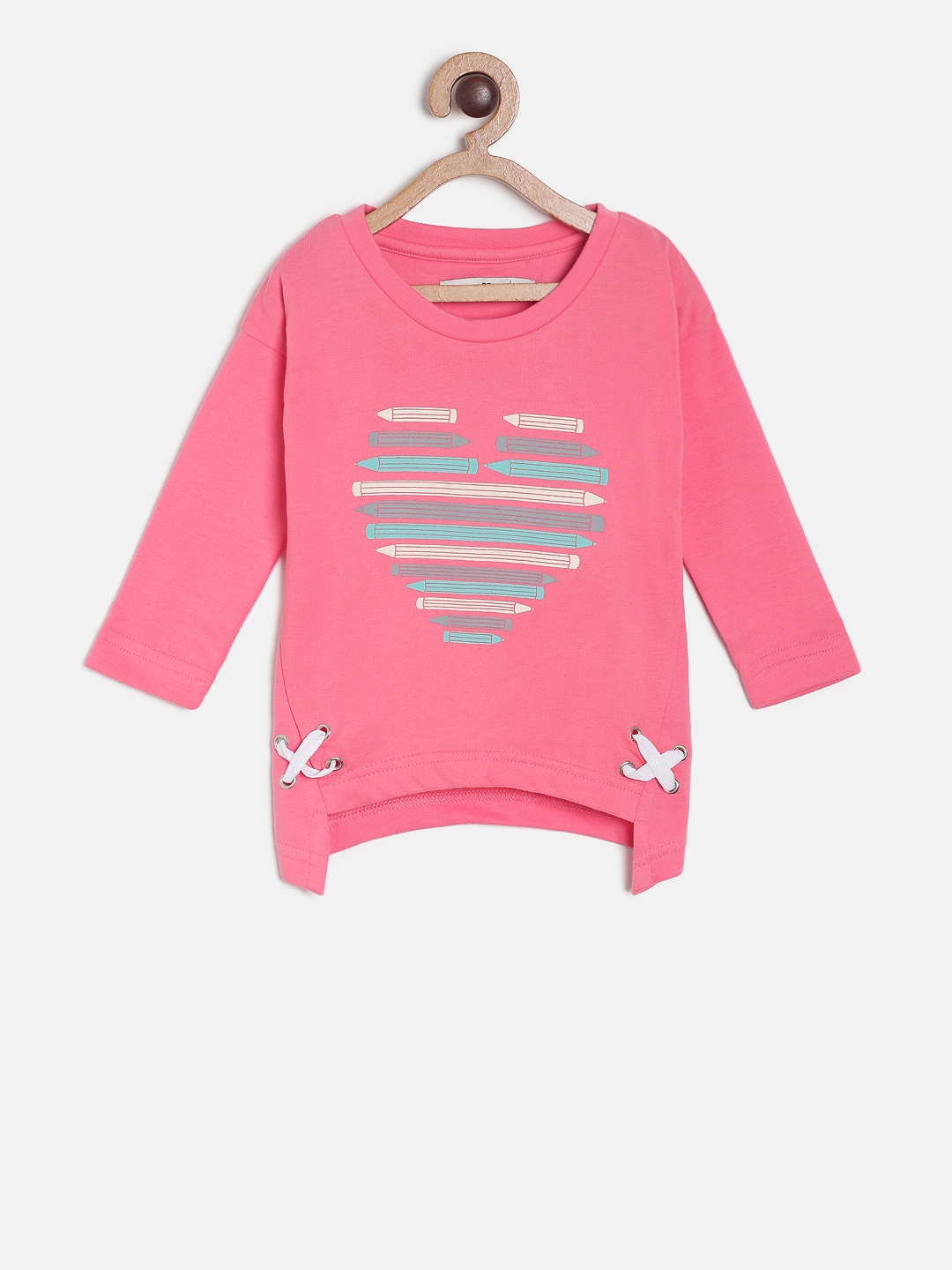 

Palm Tree Girls Pink Printed Pure Cotton Top