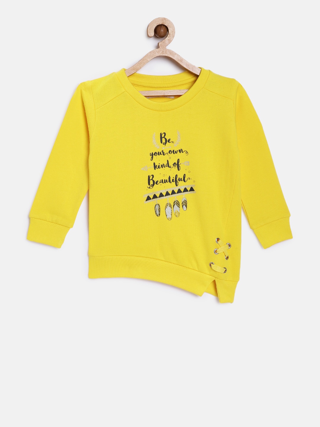 

Palm Tree Girls Yellow Printed Sweatshirt