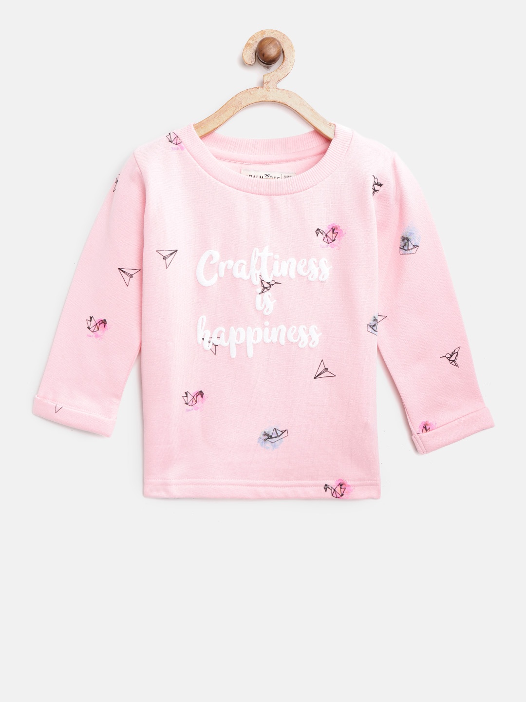 

Palm Tree Girls Pink & Black Printed Sweatshirt