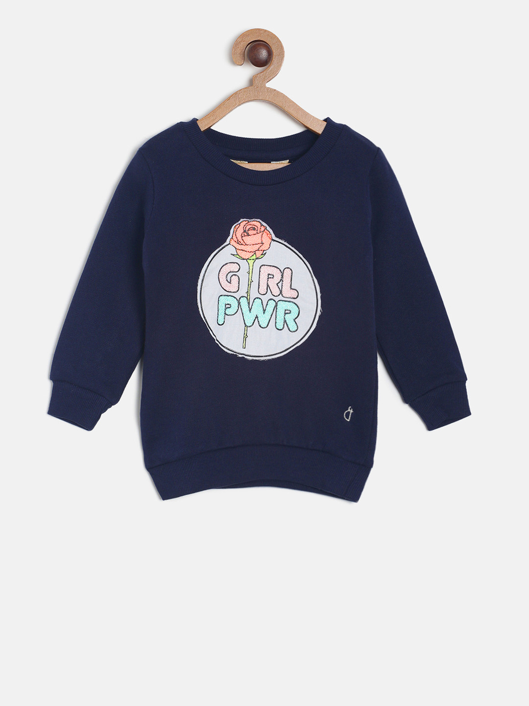 

Gini and Jony Girls Navy Blue Embellished Sweatshirt
