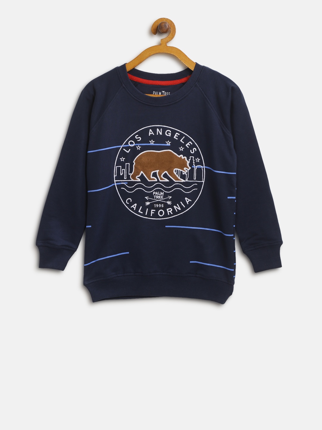 

Palm Tree Boys Navy Self-Design Sweatshirt, Navy blue