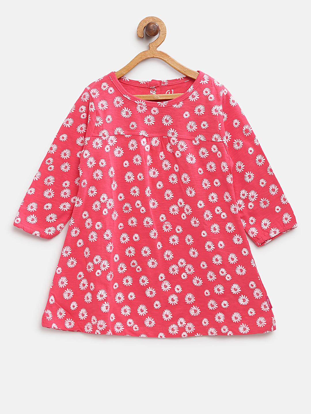 

Gini and Jony Girls Pink & White Printed A-Line Dress
