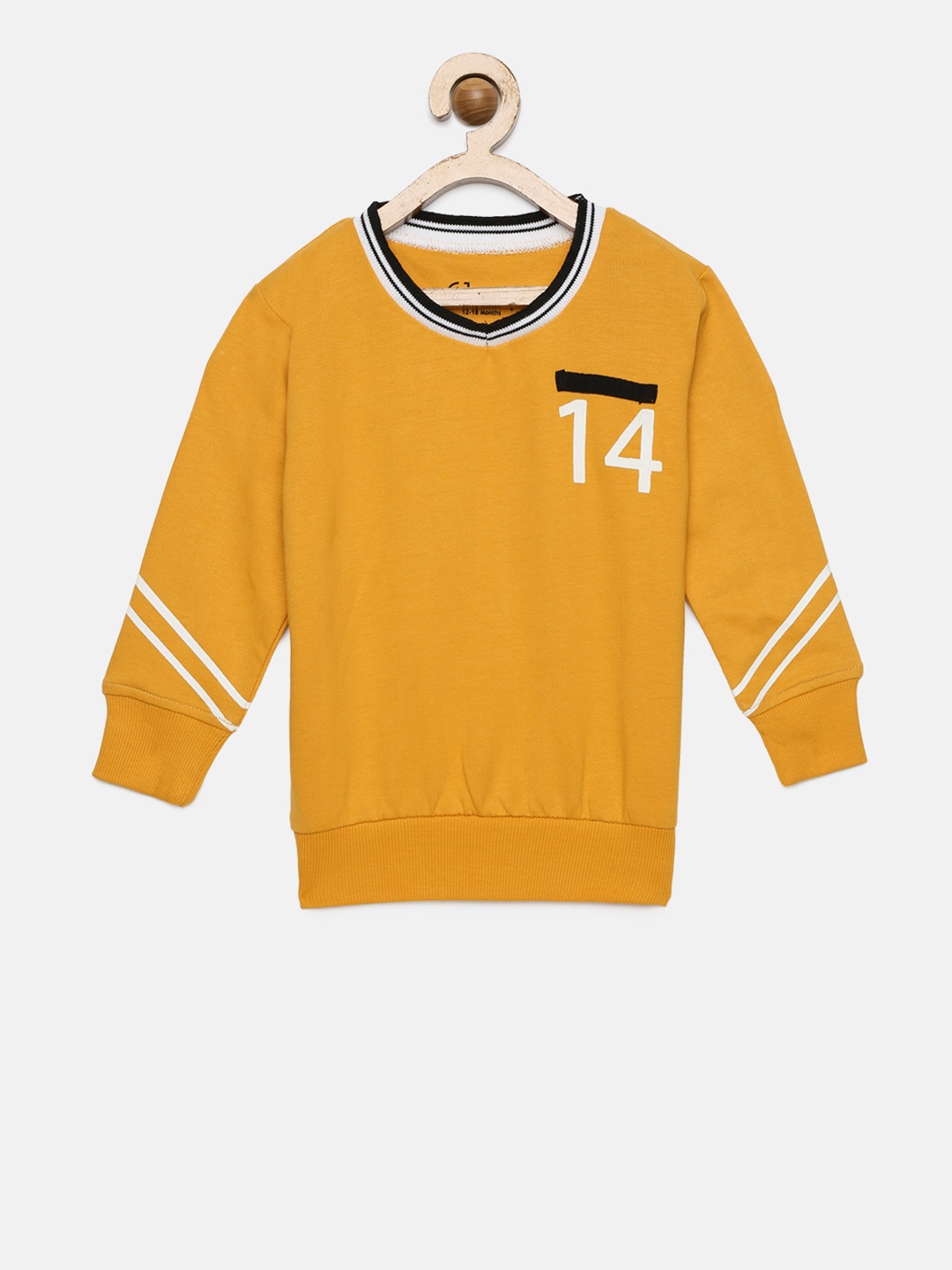 

Gini and Jony Boys Yellow Solid Sweatshirt