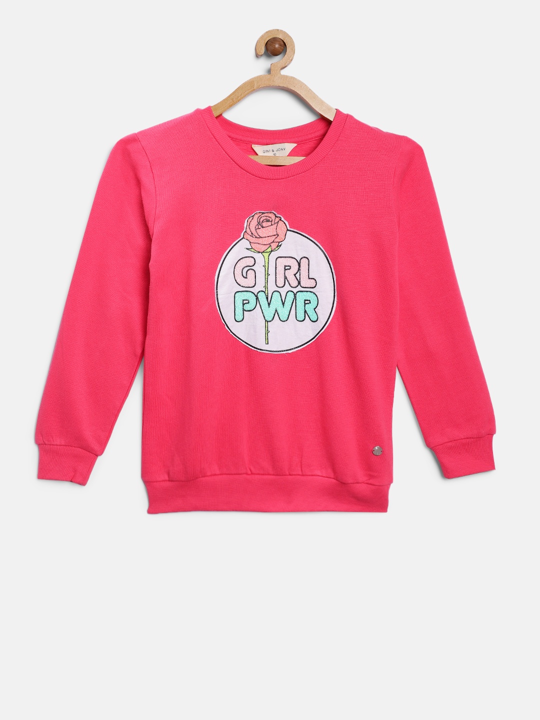 

Gini and Jony Girls Pink Printed Sweatshirt