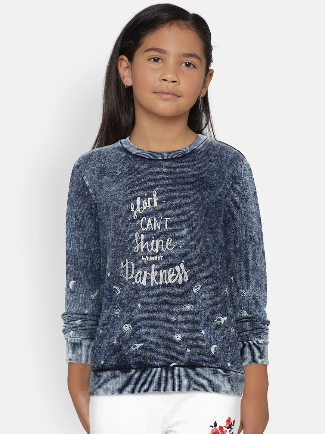 

Palm Tree Girls Blue Printed Sweatshirt