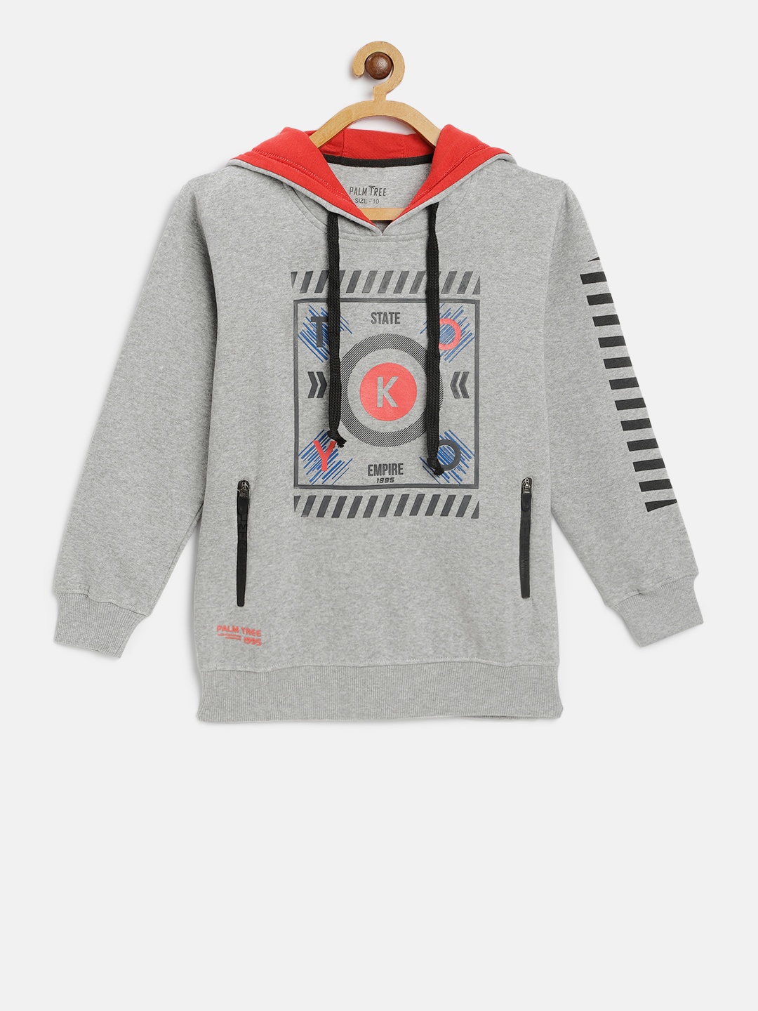 

Palm Tree Boys Grey Printed Hooded Sweatshirt