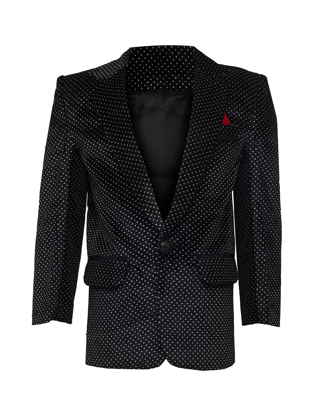 

Jeetethnics Boys Black Printed Blazer