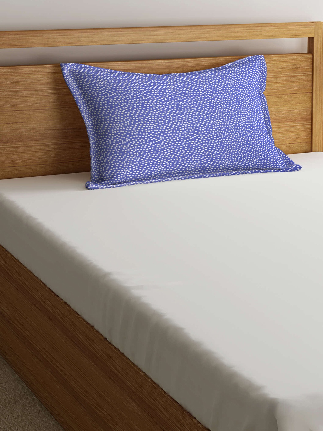 

THE BABY ATELIER Purple & White Cotton Printed Pillow Cover