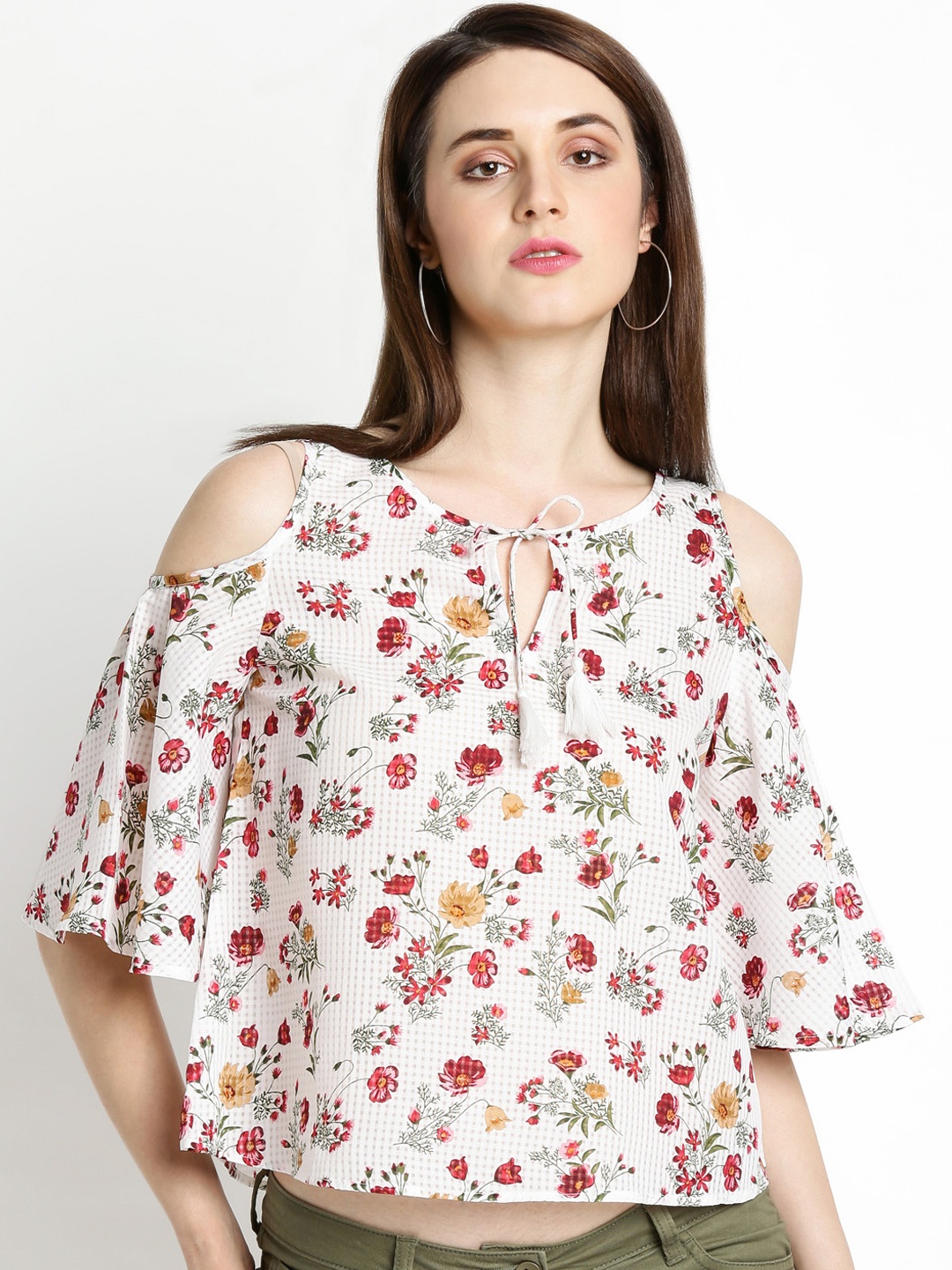 

Honey by Pantaloons Women Off-White Printed A-Line Top