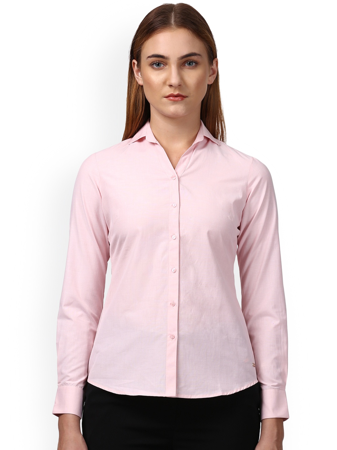

Park Avenue Women Pink Solid Formal Shirt