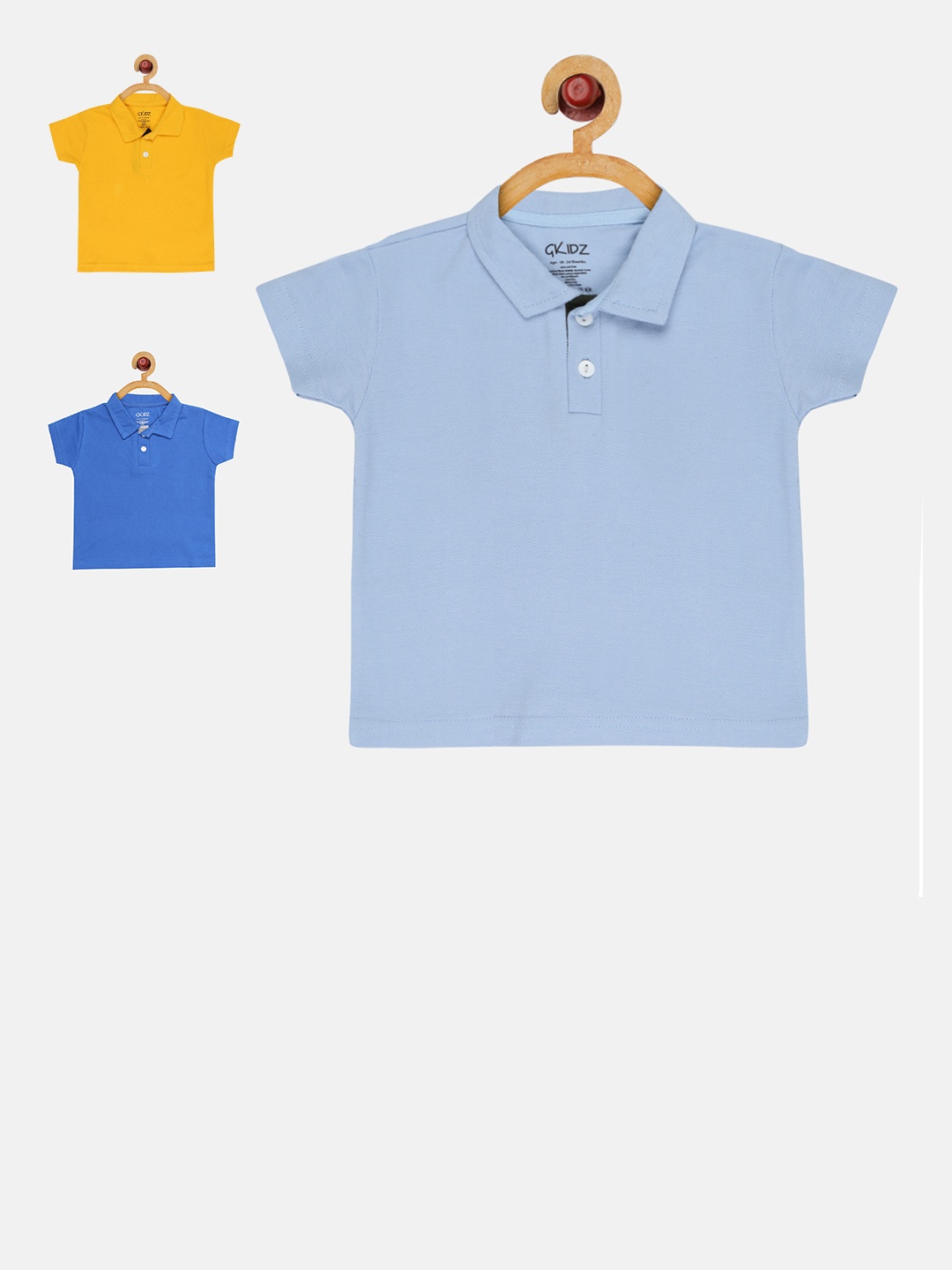 

GKIDZ Pack of 3 Polo Collar T-shirts, Blue
