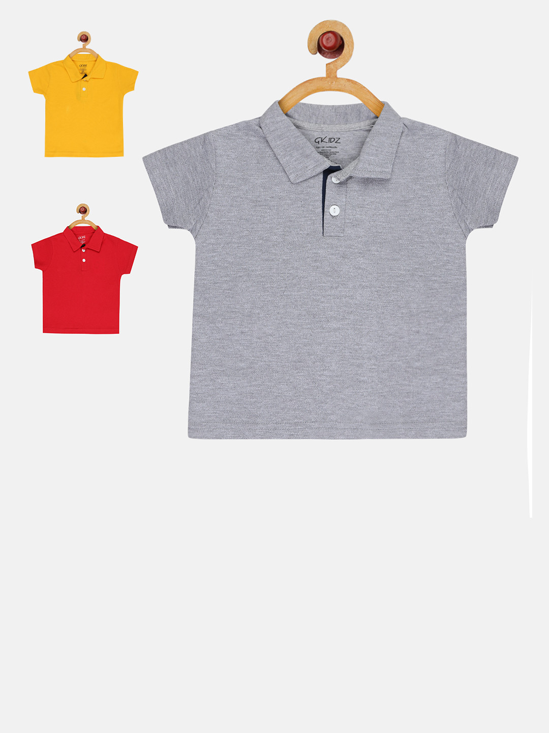 

GKIDZ Pack of 3 Polo Collar T-shirts, Red