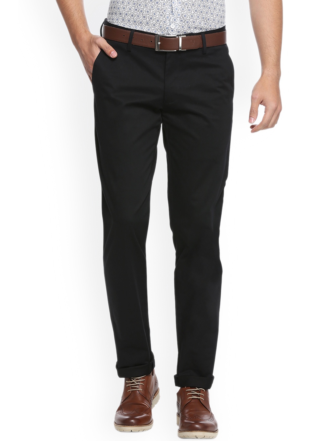 

SIMON CARTER LONDON Men Black Slim Fit Solid Regular Trousers