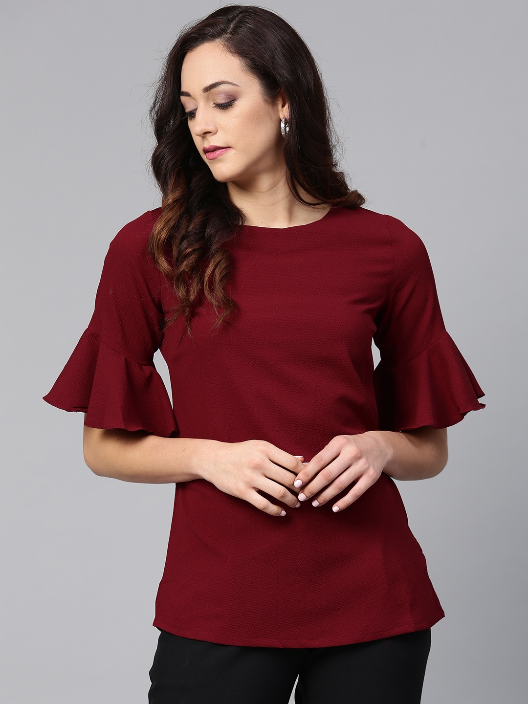 

W Women Maroon Solid Top
