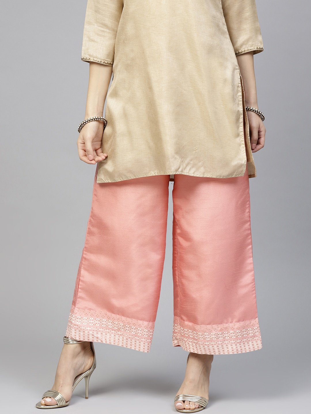 

W Women Pink Straight Solid Palazzos