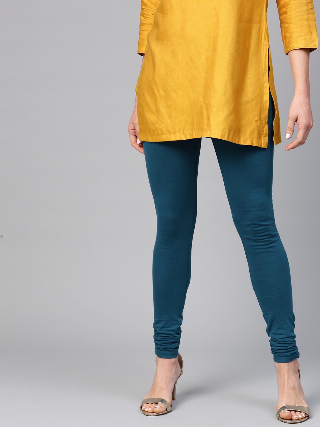 

W Women Teal Blue Solid Leggings