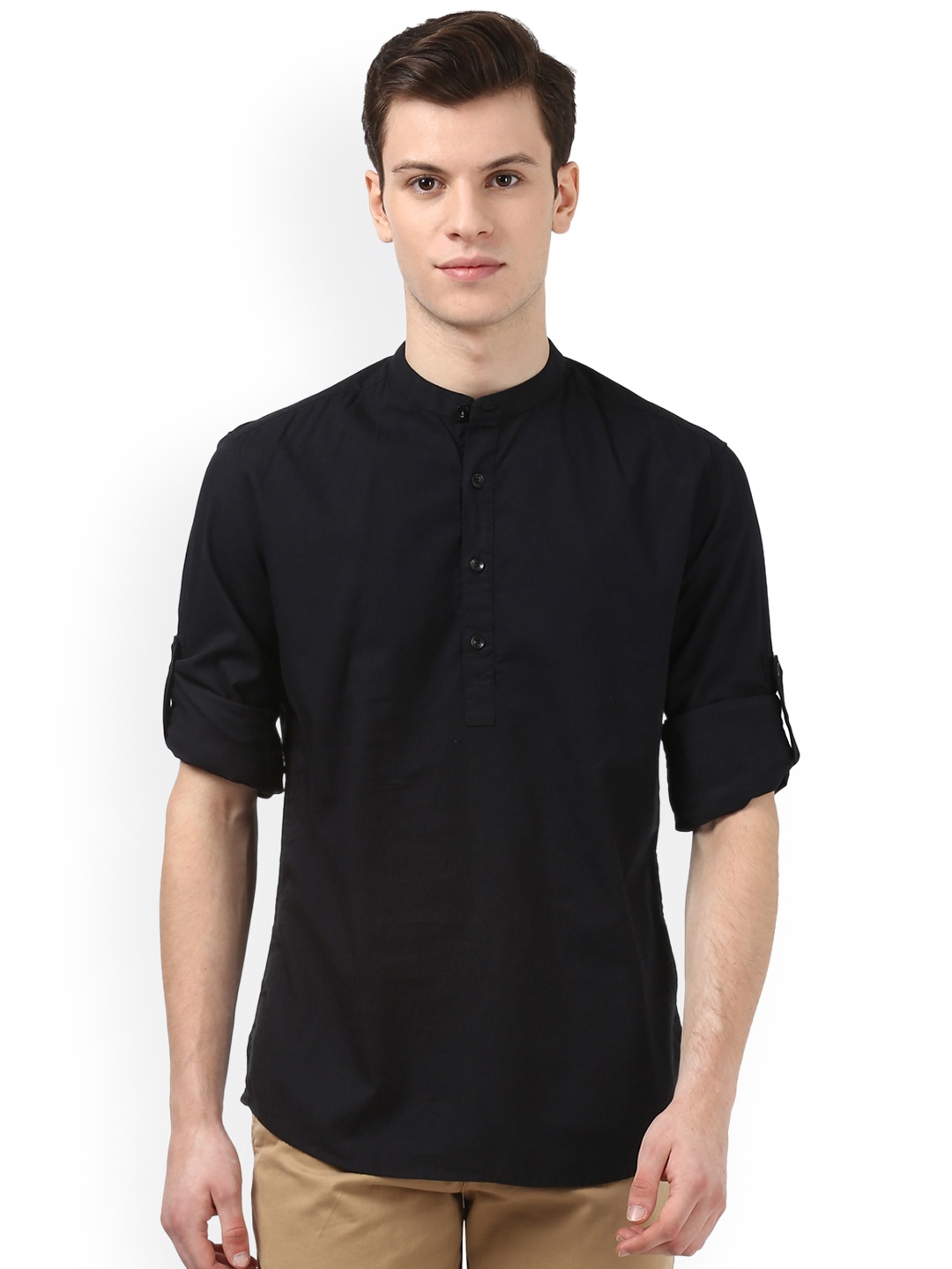 

Parx Men Black Slim Fit Solid Casual Shirt