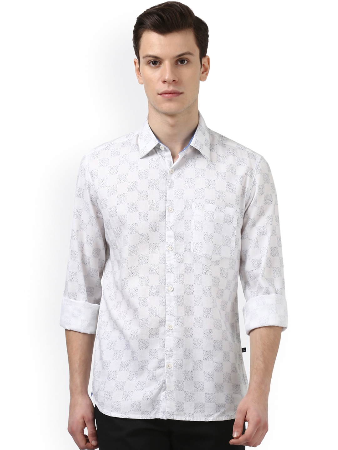 

Parx Men White Slim Fit Checked Casual Shirt