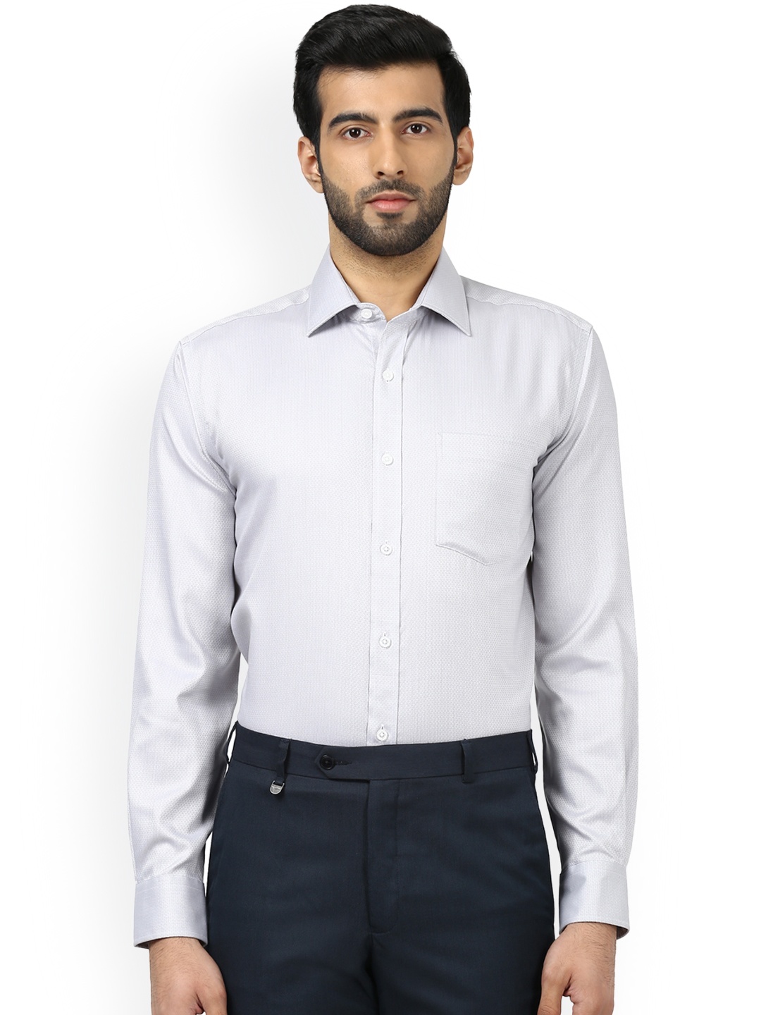 

Park Avenue Men Grey Regular Fit Printed Formal Shirt
