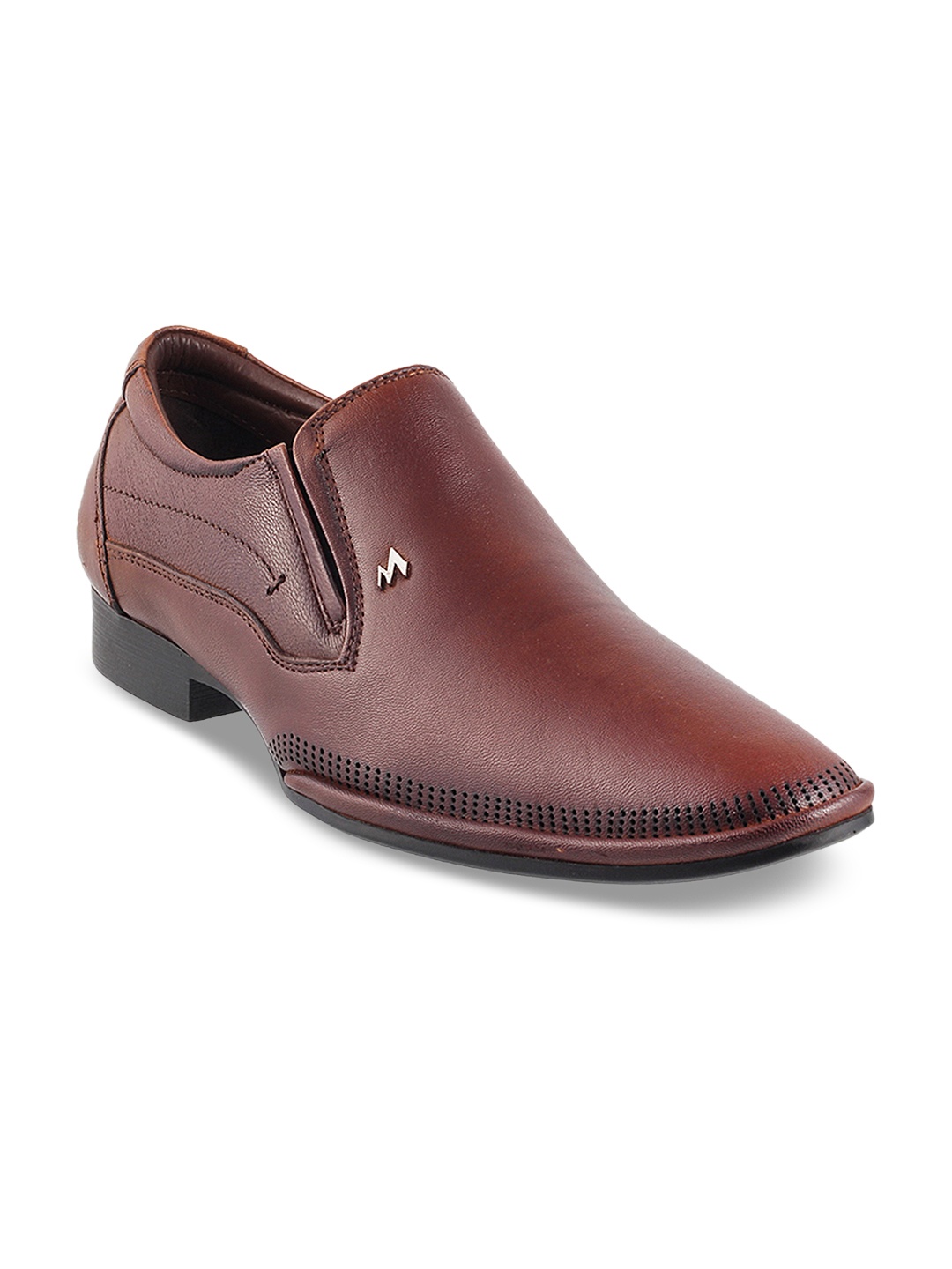 

Metro Men Brown Leather Semiformal Shoes, Burgundy