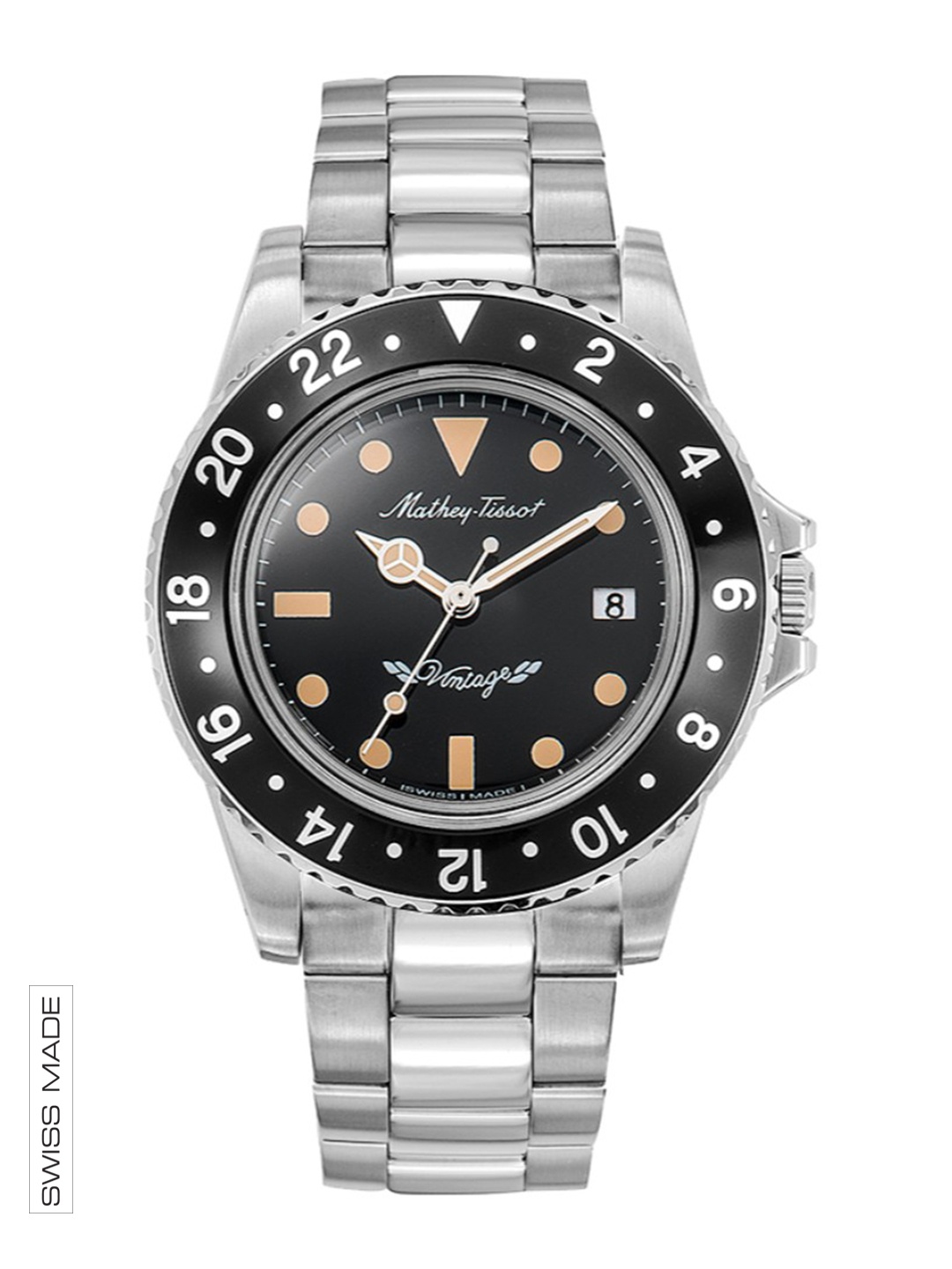 

Mathey-Tissot Swiss Made Men Rolly Vintage Black Dial Watch H901AN