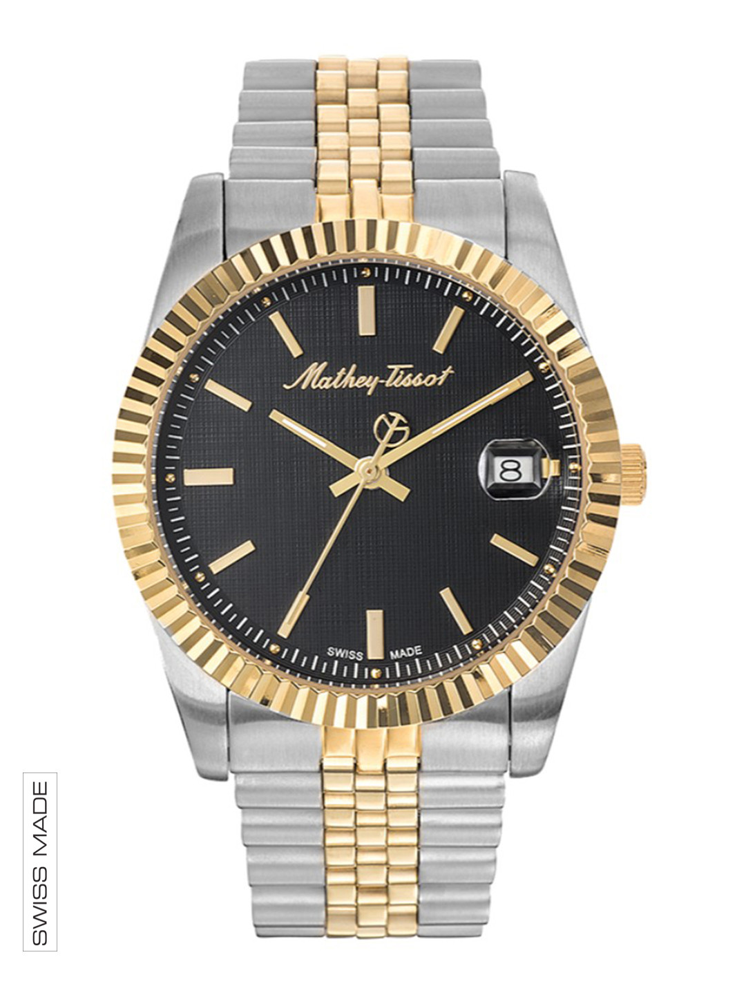

Mathey-Tissot Swiss Made Men Rolly III Black Dial Two-tone Watch H810BN
